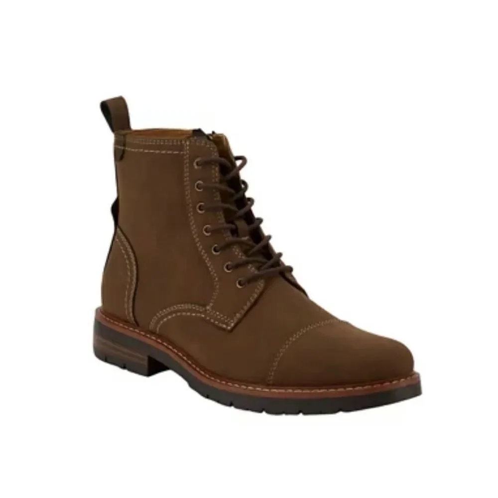 Dockers Mens Rawls Rugged Lace-up Synthetic Leather Lugged Sole Cap Toe Boot M11
